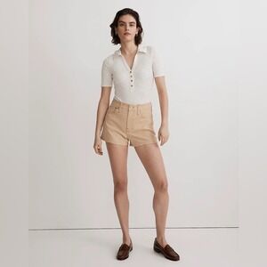 Madewell High Waist Yellow and Tan Shorts